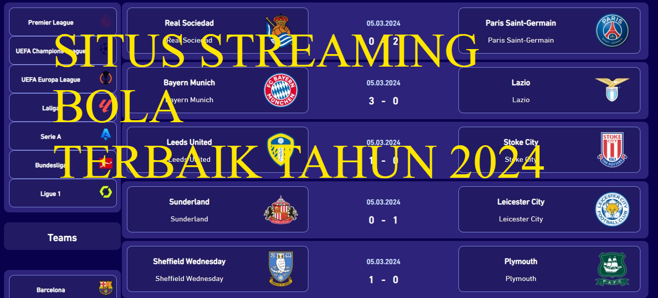 situs streaming bola terbaik gratis 2024